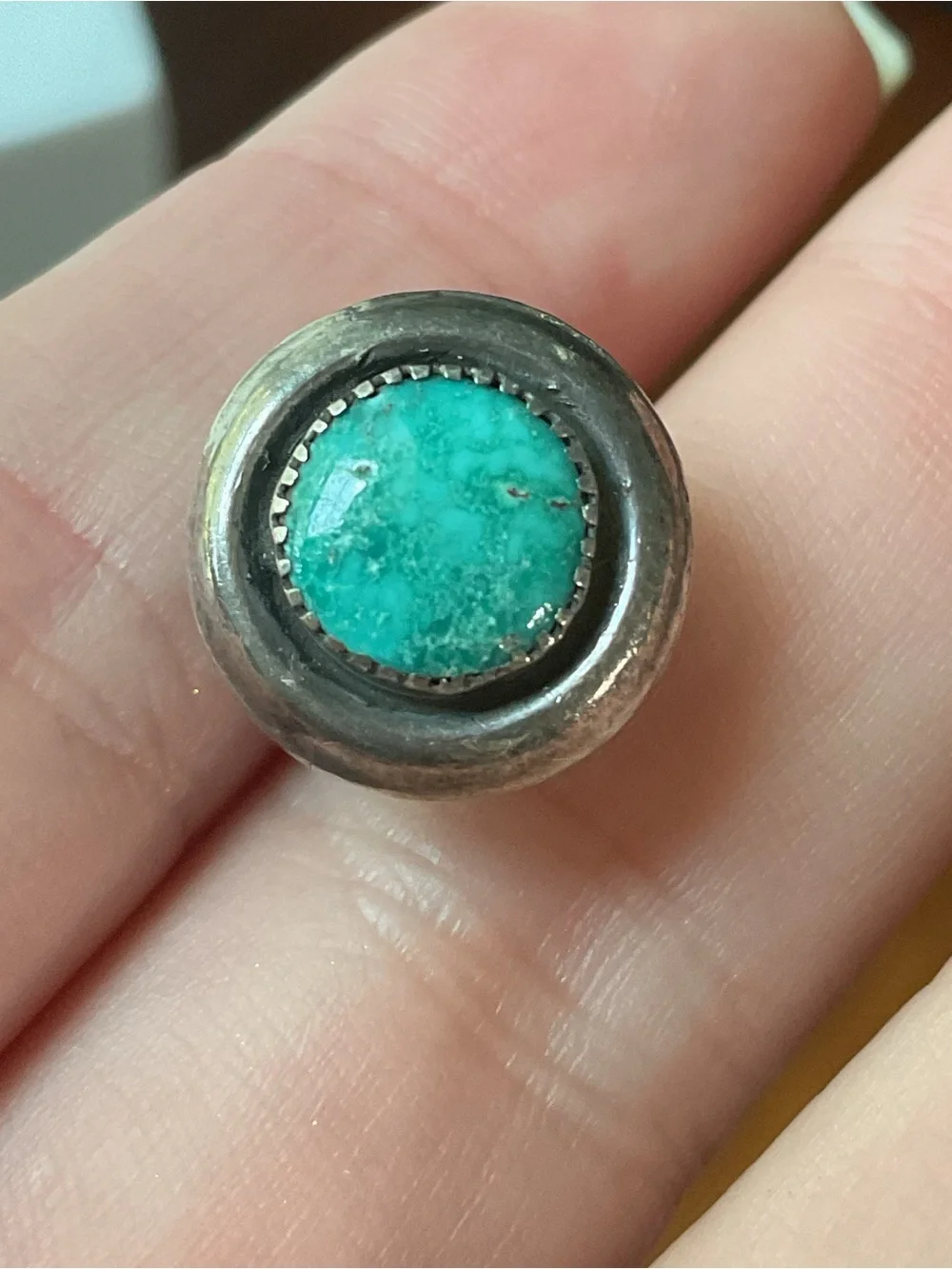 Vintage Sterling Silver Turquoise Native American Pin